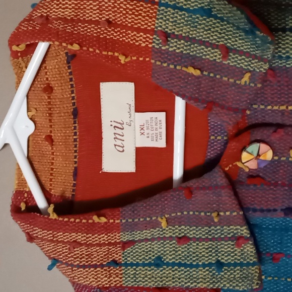 Multicolor Patchwork Button-Front Jacket - Picture 4 of 9